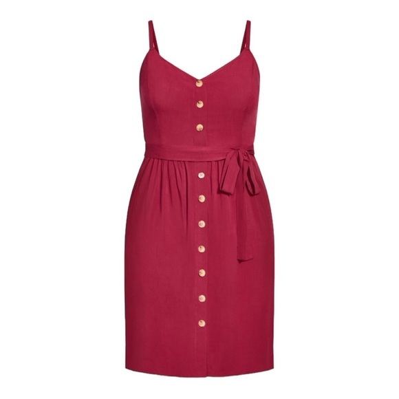 City Chic Date Day Dress in Rhubarb Size Small (16W) - Picture 1 of 5